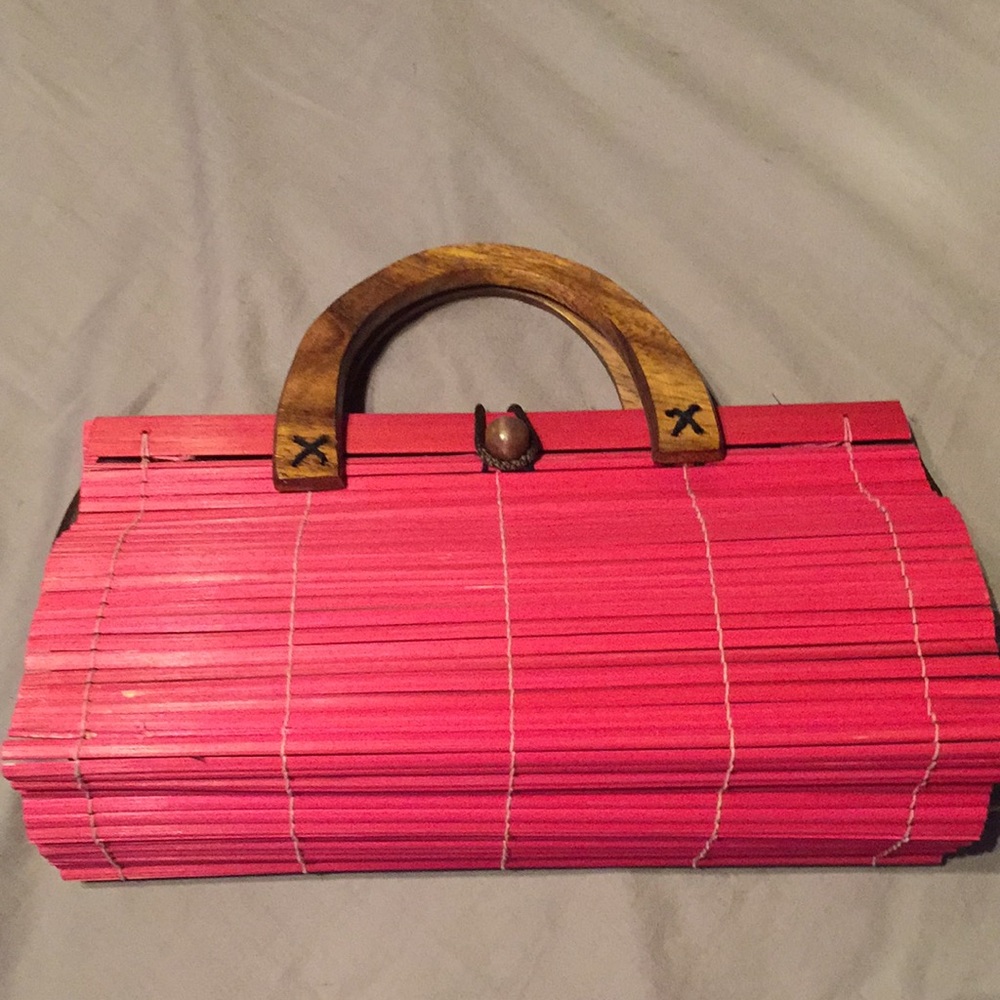 Pink Wooden Purse